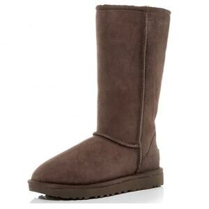 UGG Burnt Cedar Brown Shearling Lined Suede Classic Tall Boots Size 7